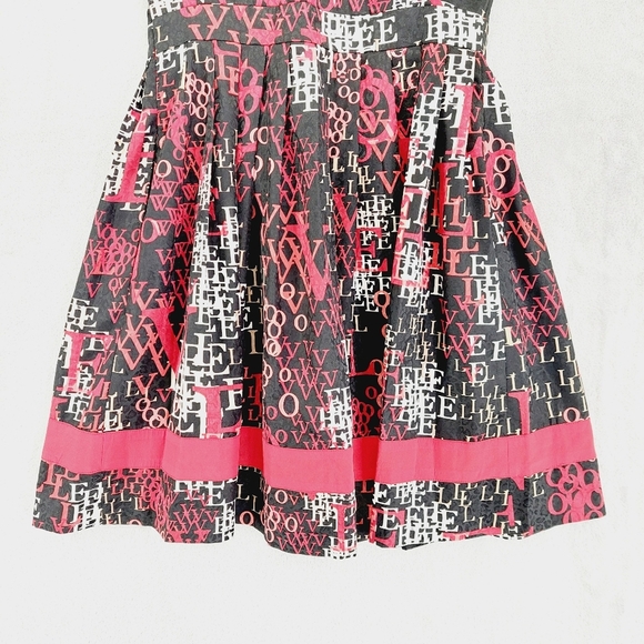 Jessica Simpson Chic Red and Black Graphic Print Midi Dress P2753 - Picture 2 of 7